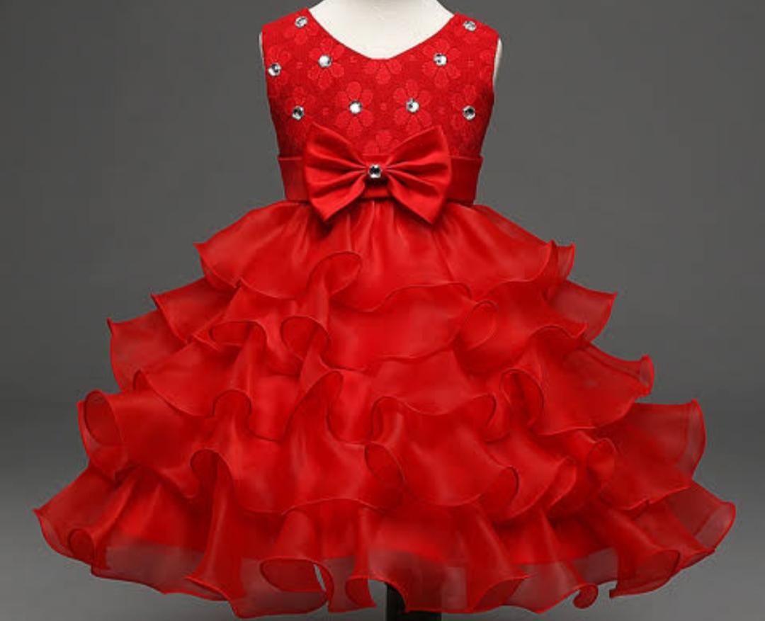 Детское платье серебряно-красное